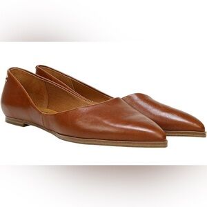 Zodiac Hill Leather Pointed Slip On Flats. Cognac. Size 7